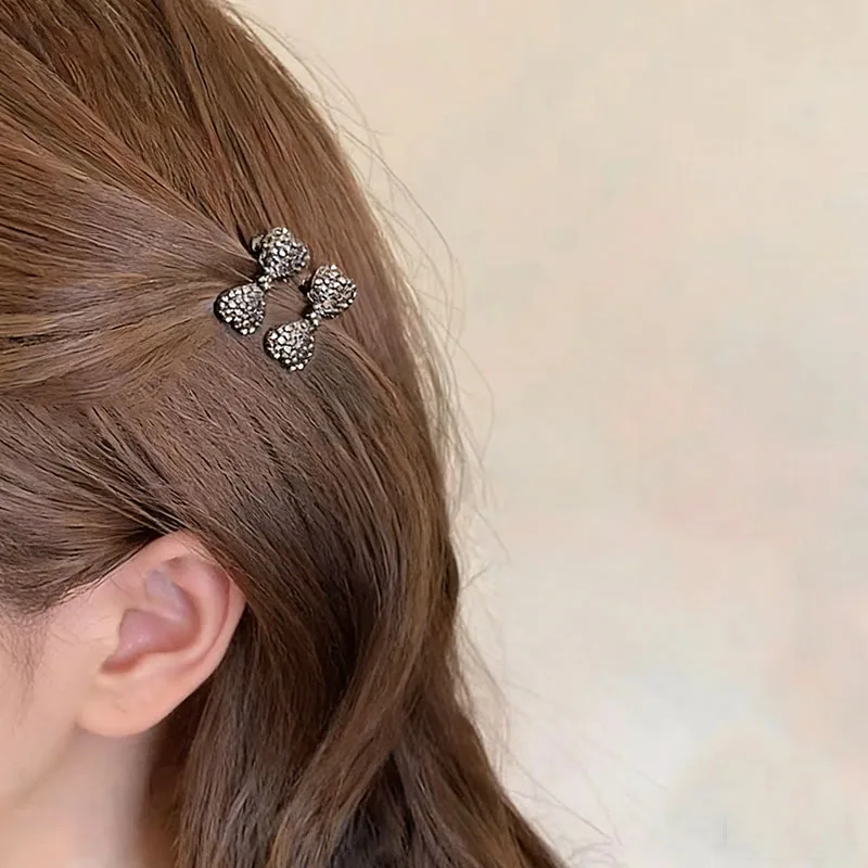 4pcs/set Elegant Mini Rhinestones Bow Hairpins For Women Girls Sweet Hair Ornament Small Hair Clips Fashion Hair Accessories 2