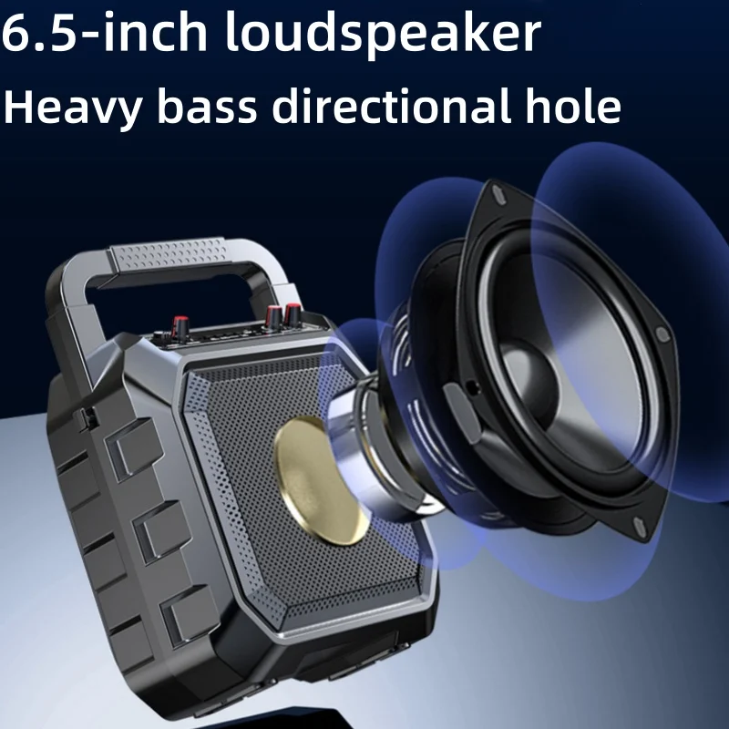 Outdoor square dance handheld caixa de som Bluetooth speaker, karaoke charging portable speaker FM Radio oudspeaker microphone 2