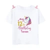 Personalised Unicorn 1-12 Birthday Shirt T-Shirt Wild Tee Girls Party T Shirt Unicorn with Name Clothes Kids Fashion Tops Tshirt 5