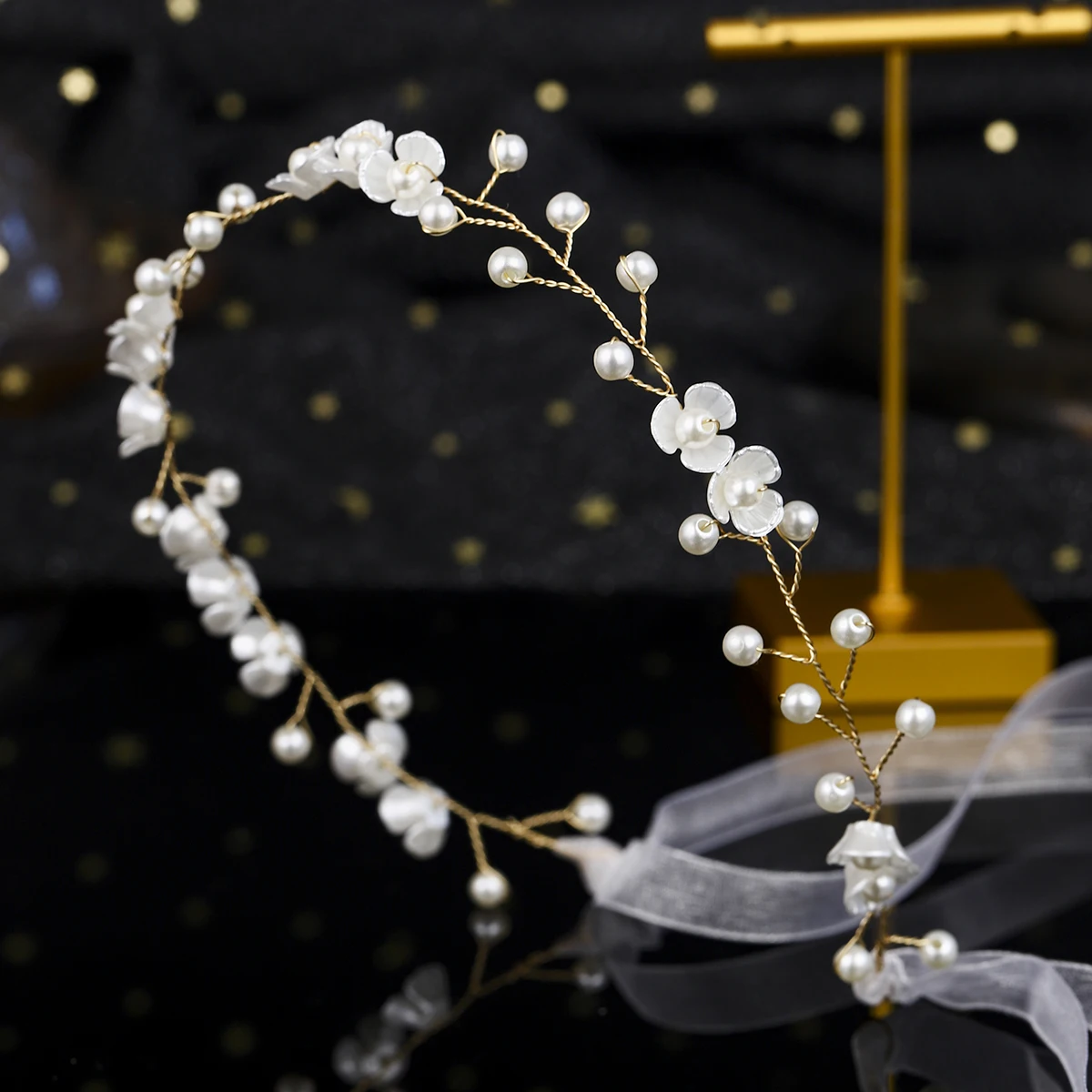 Fashion Golden Handmade Flower Hairband For Women Mori Bridal Wedding Headpieces Party Princess Tiara Hair Accessories