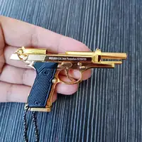 Csnoobs Detachable Alloy 1:3 92f Pistol Model G17 Toy Gun Keychain Fake Gun Decoration Military Fan Collection Gift for Adult 1