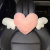 1pc Cute Cartoon Car Headrest Pillow Neck Support Pillow Love Heart Back Waist Pillow Seat Back Cushion Car Interior Decoration 5
