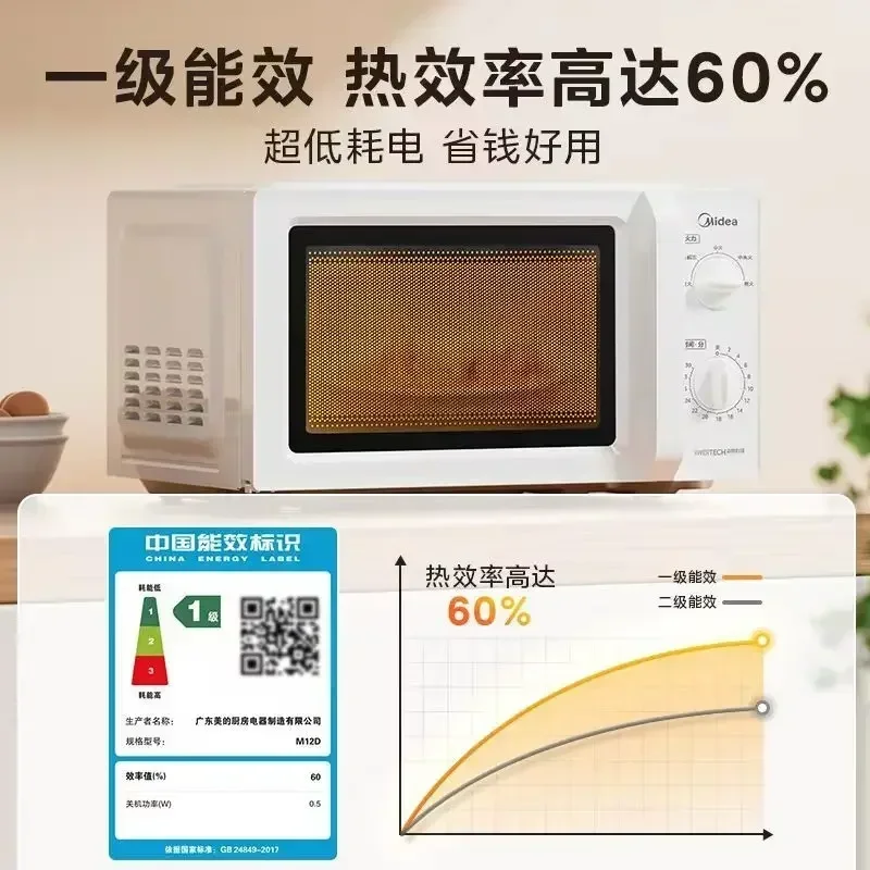 Home microwave oven. Lightweight, portable. Has 5-speed turntable for heat distribution. 3