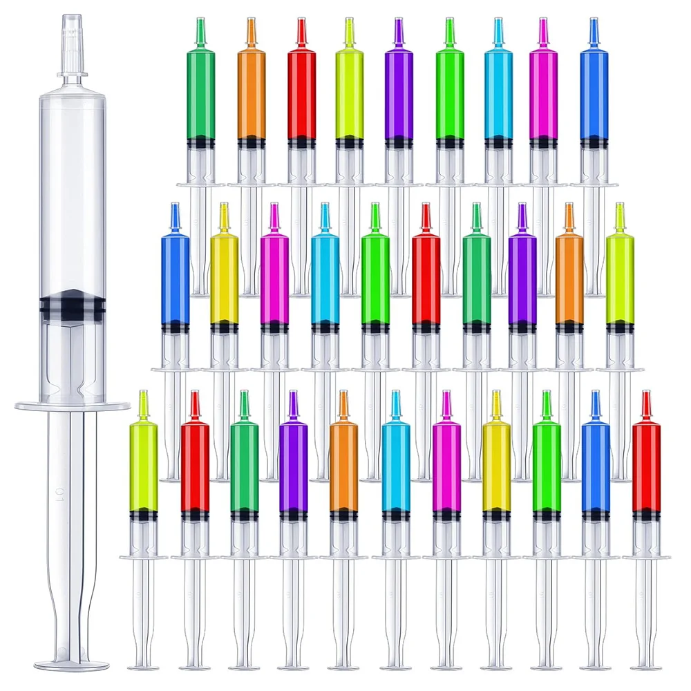 10 ml Reusable Plastic Syringes Durable Shot Containers for Nurses Graduation Bachelorette Summer Parties plastic syringes
