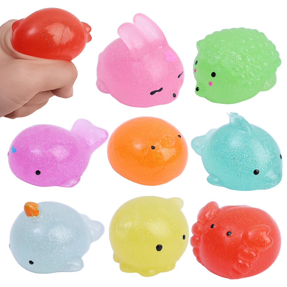 PLGEBR 1 Bucket Squishy Toy Cute Animal Antistress Ball Squeeze Stress Toys  Squishi Gift Relief Rising Toy Sticky Soft V9L4
