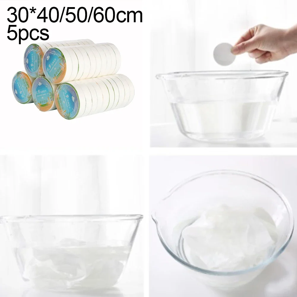5Pcs 40/50/60cm Towels Disposable Compressed Towel Bath Towel Faces Cleansing Portable For Traveling Camping Hiking