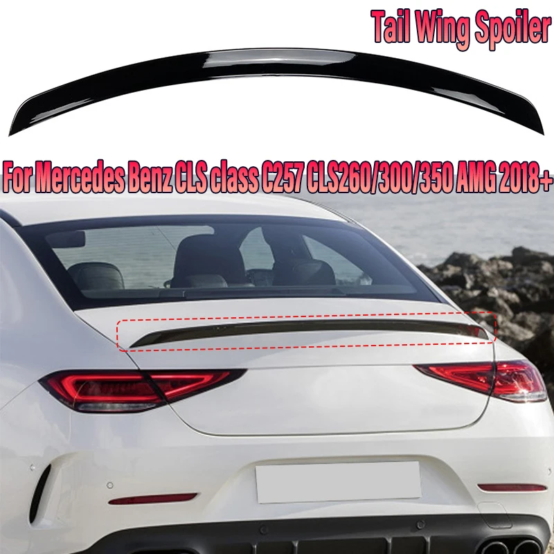 

Car Tail Wing Spoiler Rear Trunk Lid Trim For Mercedes Benz CLS-Class C257 CLS450 CLS500 CLS63 CLS53 2018 2019 2020 Glossy Black