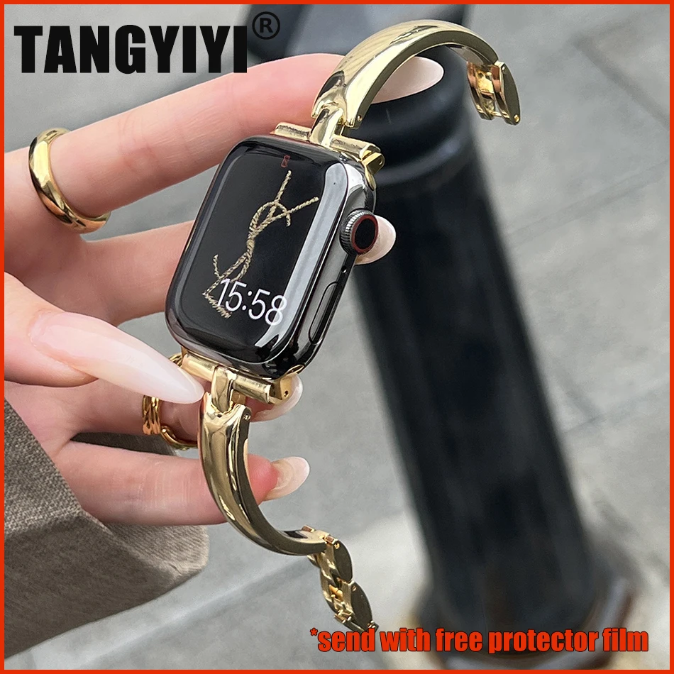 

Fashion Stainless Steel Metal Bracelet Strap For Apple Watch Ultra 49mm iWatch Series 7 8 6 SE 4 5 38/40/41mm 42/44/45mm Band