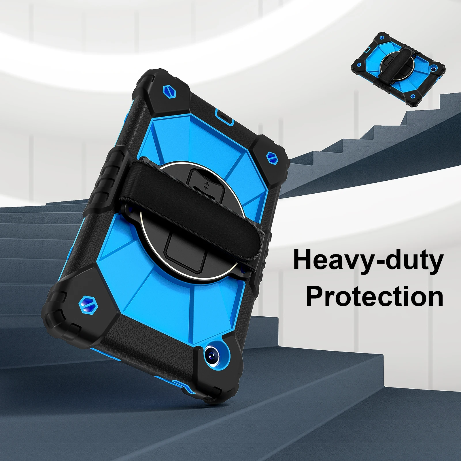 360-Degree Rotating Kids Tablet Case with Shoulder Strap