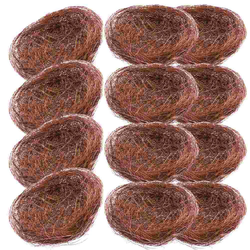 Simulated Bird Nest Garden Bird Nest Ornaments Decorative Photography Props Dinner Plate Decor 16Pcs simulated bird eggs