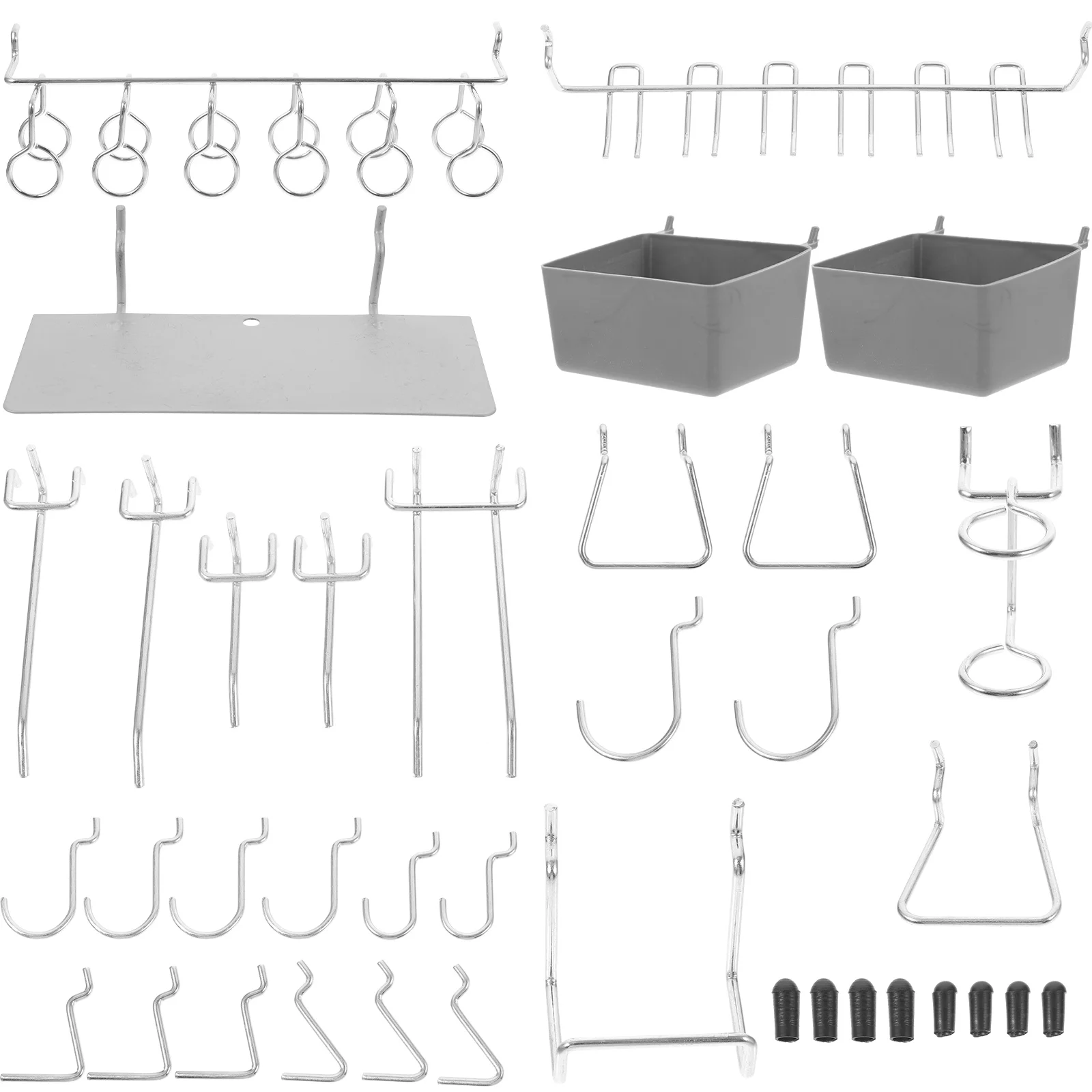 

140 Pcs Nail Board Hook Peg Bins Tools Heavy Pegboard Shelving Hooks Baskets Stainless Steel