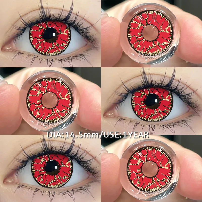 EYESHARE 1 Paar Little Devil Cosplay Farbkontaktlinsen für Augen Anime Zubehör Weiße Halloween-Linse Pupilentes Schwarze Linsen – Detail 23