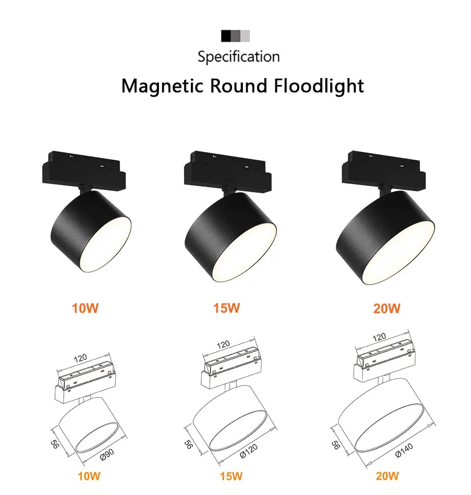 Description Picture 6 of itemPNY High Quality led Magnetic Track Lighting DC48v 10W 15W 20W Tuya Zigbee DALI Smart Dimmable Magnetic Rail Lamp