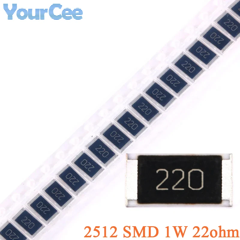 100pcs/10pcs 22ohm 2512 SMD Chip Resistor 22 ohm 22R 220 1W 5% Electronic Passive Component Resistance smd resistor smd chip resistor