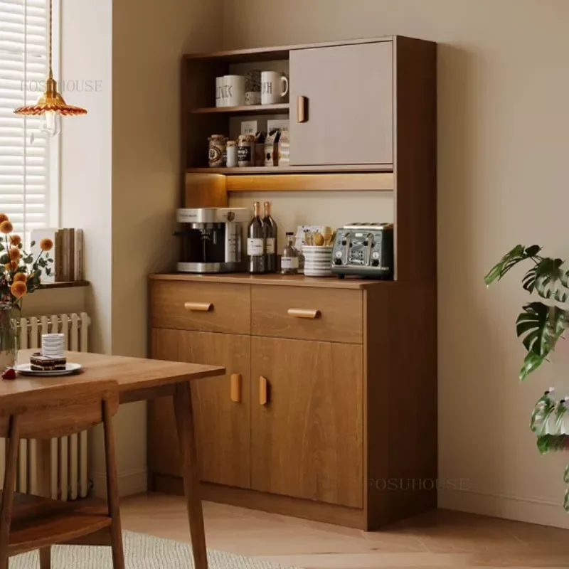 Walnut Kitchen Cabinets Home Furniture Sideboards Minimalist Microwave Oven Tableware Storage Buffet Cabinets K