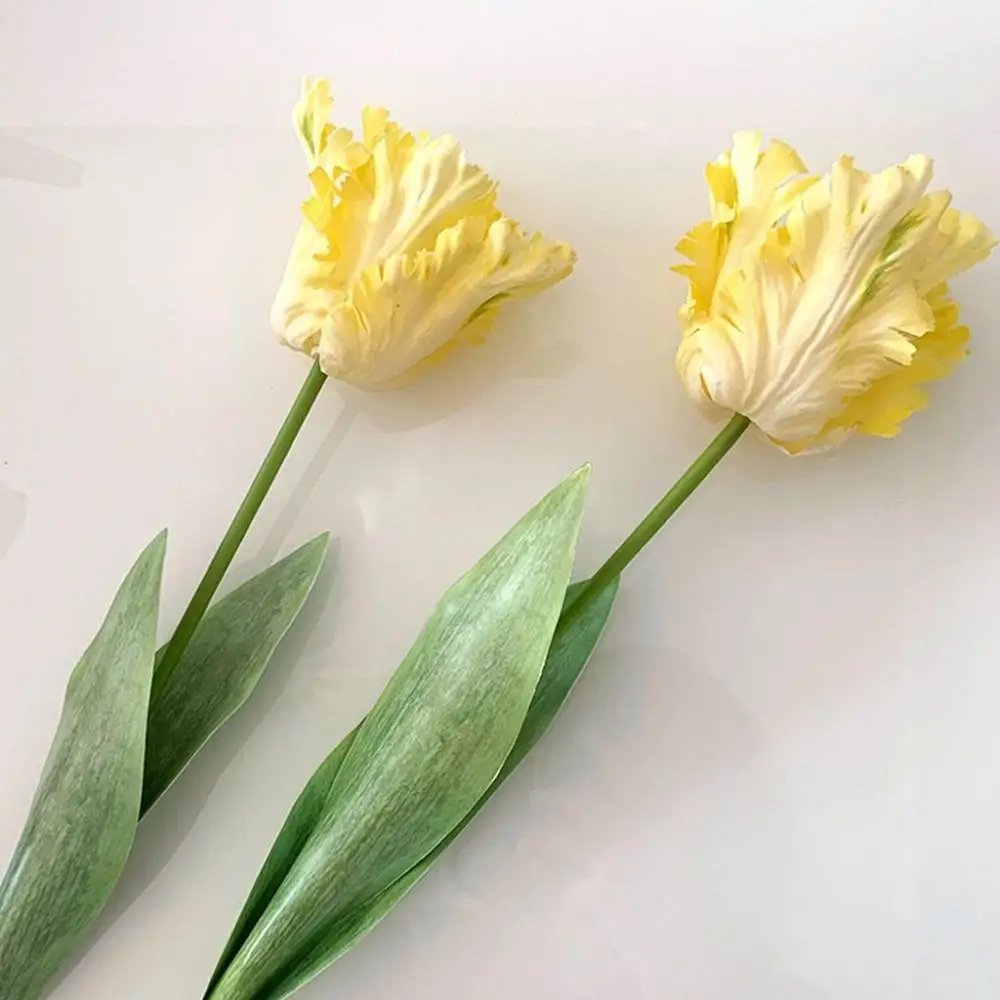 실크 3D 앵무새 튤립, 68cm 인공 꽃, 리얼 터치 가짜 꽃 부케, 웨딩 장식, 홈 가렌 장식, 신제품, 1 개