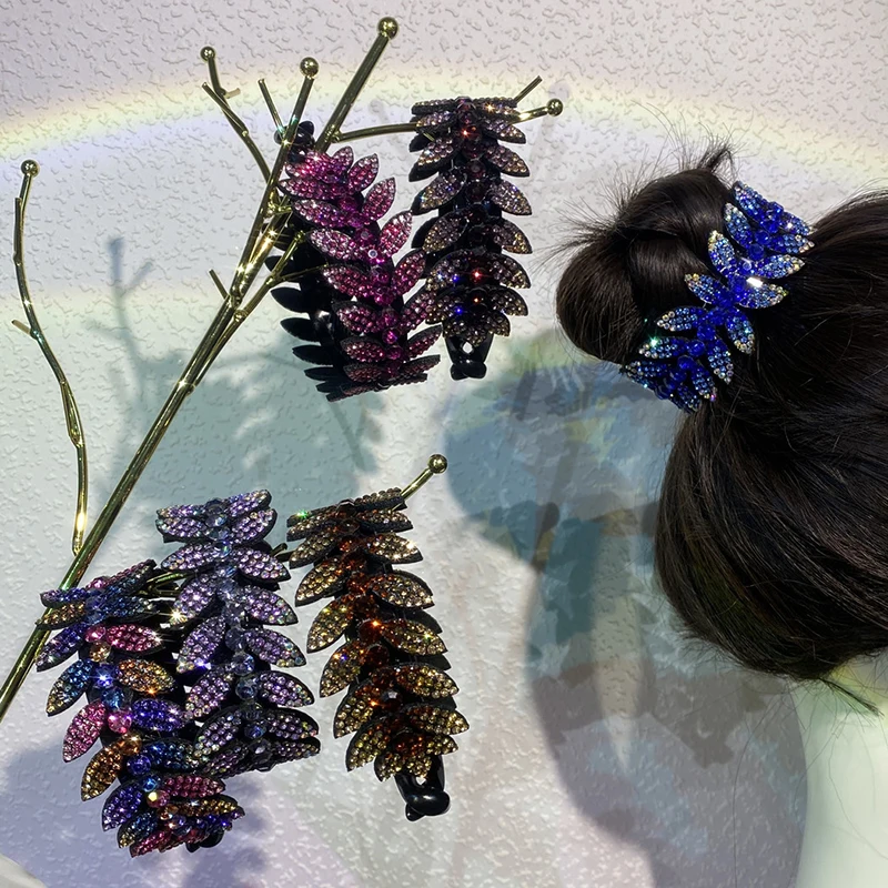 

Модная шпилька для волос со стразами, заколка для волос в пучок, Пряжка для конского хвоста, заколка для волос, аксессуары для волос для женщин, заколки