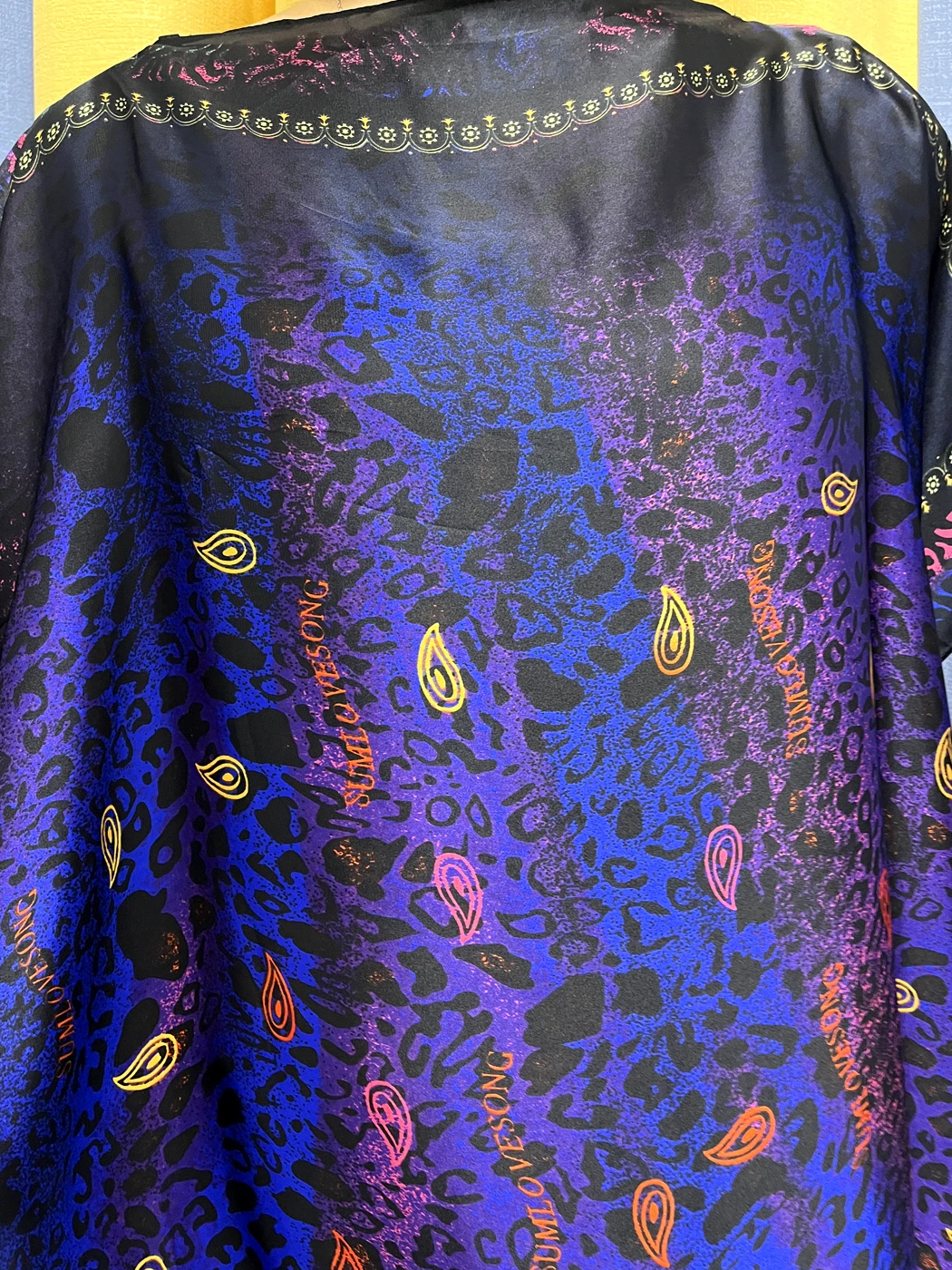 Muslim Fashion Abayas For Women 2023 Purple Print Short Sleeve Silk Jilbab African Traditional Summer Woman Dresses With Turban