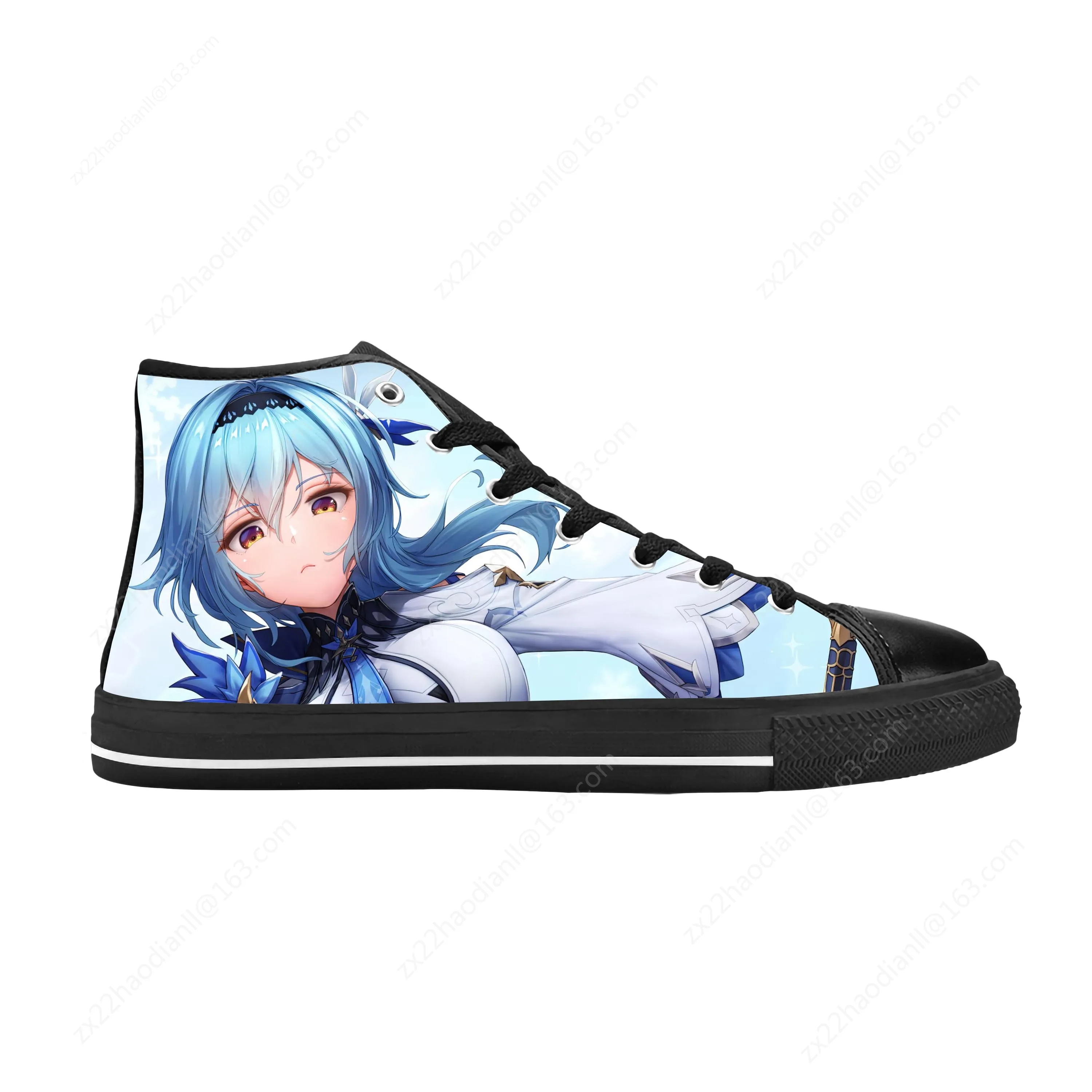 Anime Manga Cartoon Game Genshin Impact Eula Cute Casual Cloth Shoes High Top Comfortable Breathable 3D Print Men Women Sneakers