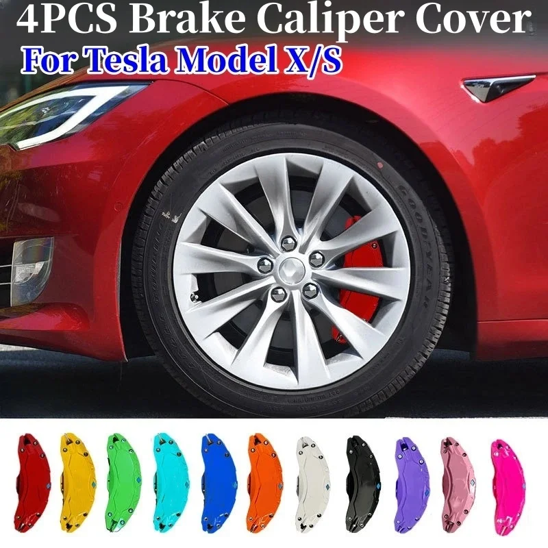 

4Pcs Brake Caliper Cover Aluminum Alloy For Tesla Model X Model S 2017-2023 Car Modification Decoration for Tesla Car Accessory