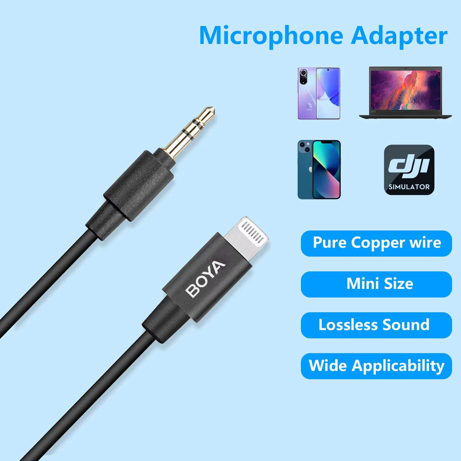 Microphone Lightning Port Female To Mm Male BOYA BY-K3 6cm Female