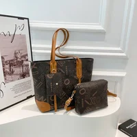 Fashionable Large Capacity Casual Women's Shoulder Bag Retro Stylish Tote Handbag with Mobile Phone Pocket Soft Polyester Lining