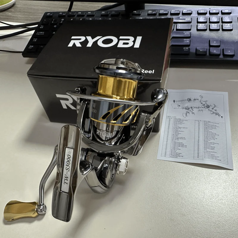 RYOBI 낚시 릴 체이서 송어 스피닝 릴, 초경량 얕은 스풀 배스 스피닝 릴, 드래그 파워 15Kg 비율 5.5:1, 신제품