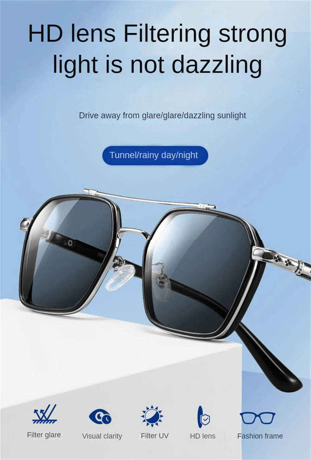 Cycling Su Square Metal Glasses Men Women Eyeglass Fashion Oversized Retro Punk Glasses Oculos De Sol Fishing_voghion.com