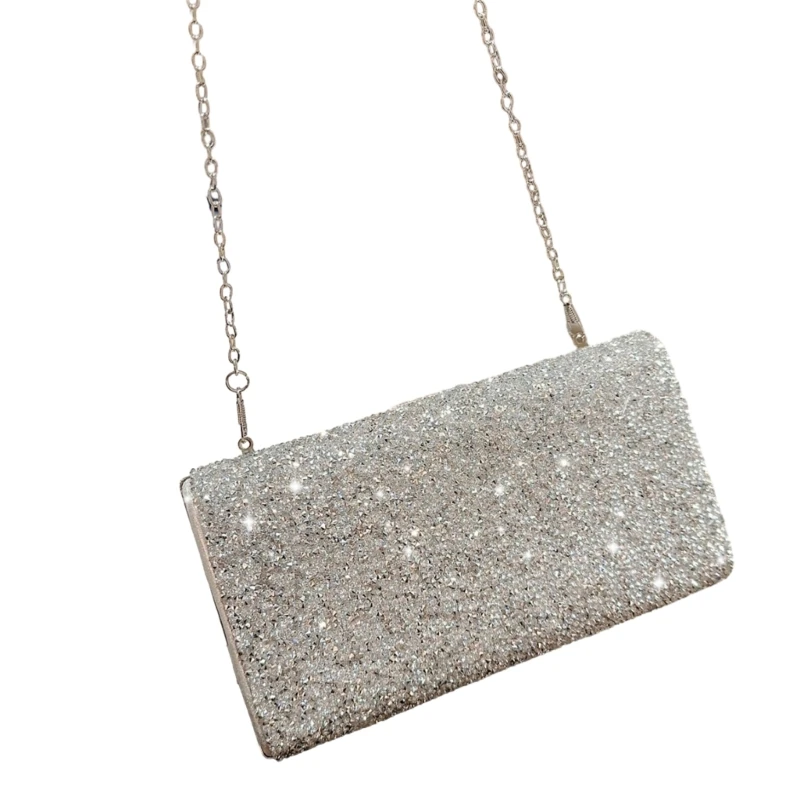 

Crossbody Shoulder Bag Rhinestone Evening Bag Lady Wedding Party Clutch Female Cocktail Prom Glitter Handbag with Chain