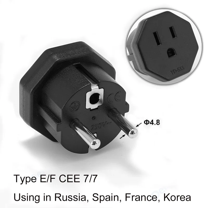Universal UK to EU Power Adapter - British to European Travel Converter Plug