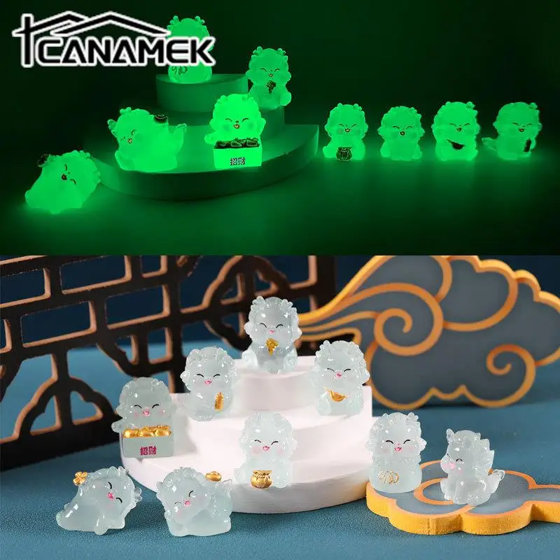 

Милая светящаяся детская мультяшная фигурка дракона 2024 года микро-ландшафтное украшение кукольный домик игрушка