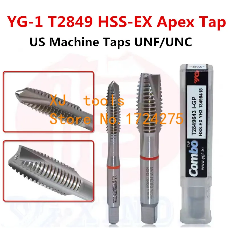 YG-1 T2849 HSS-EX Apex Tap 1/4-20UNC 5/16-18UNC 3/8-16UNC 7/16-14UNC 1/2-13UNC 5/8-11UNC 3/4-10UNC 1/4-28UNF 5/16-24UNF 3/8-24 YG-1 T2849 HSS-EX Apex Tap 1/4-20UNC 5/16-18UNC 3/8-16UNC 7/16-14UNC 1/2-13UNC 5/8-11UNC 3/4-10UNC 1/4-28UNF 5/16-24UNF 3/8-24
