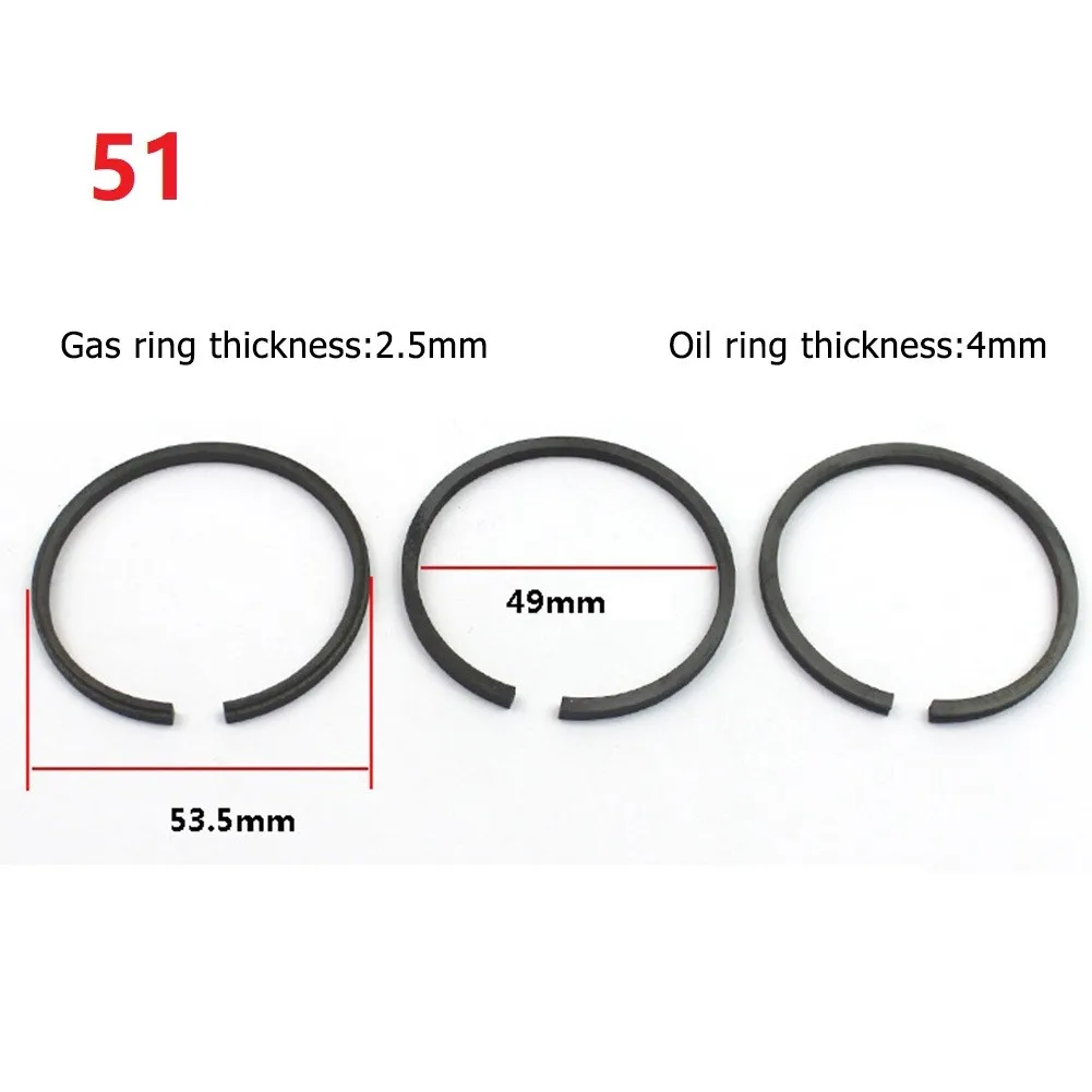 3pcs Air Compressor Piston Ring Pneumatic Parts For 42/47/48/51/52/65/90/95/100mm Cylinder Hardware 