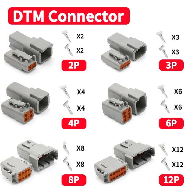 Connettore Serie DTM Maschio 3 Vie
