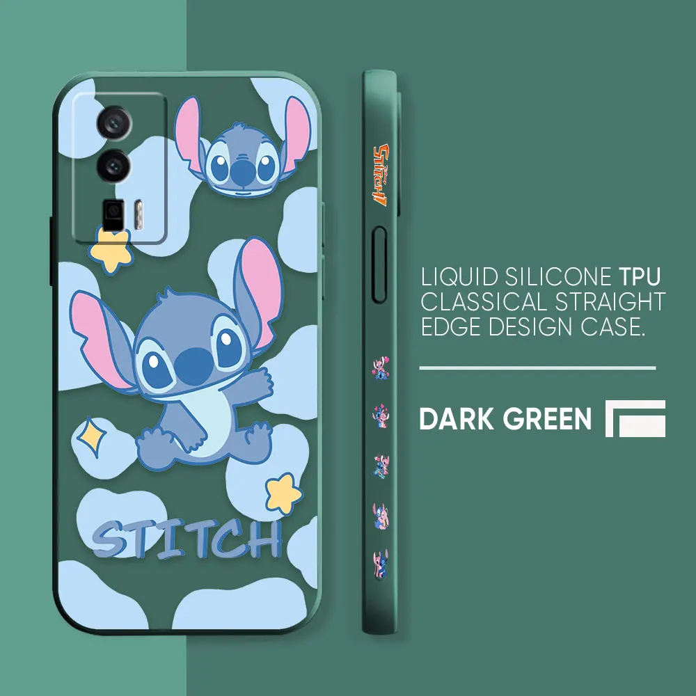 thumbnail image 1 of Funda para Redmi K60E K60 K50 K40S K40 K30 9A 9 8A 8 10 Pro 4G 5G Color Simple funda de silicona líquida lindo Lilo & Stitch, 1 of 5