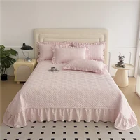 Bonenjoy Bed Cover Plain Bedspread Lace Style Bed Linen 250x250/250x270 Thicken Bedsheets colchas matrimoniales (No Pillowcase) 4