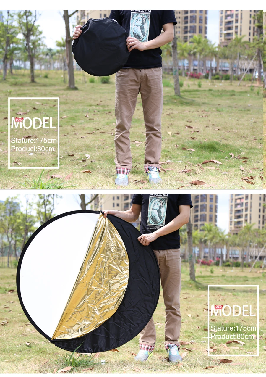 5 - in - 1 collapsible and portable Photography Reflector Board 80cm 110cm 100x1