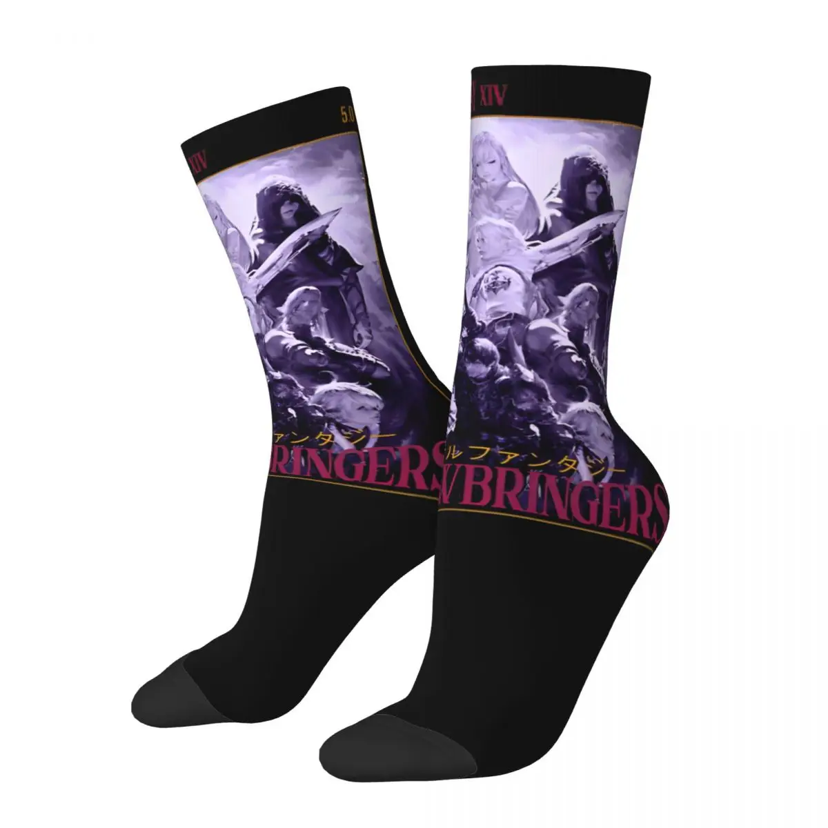 

Men Women Final Fantasy XIV Shadowbringers Socks Cotton Funny Happy Socks Novelty Product Middle Tube Socks Suprise Gift Idea