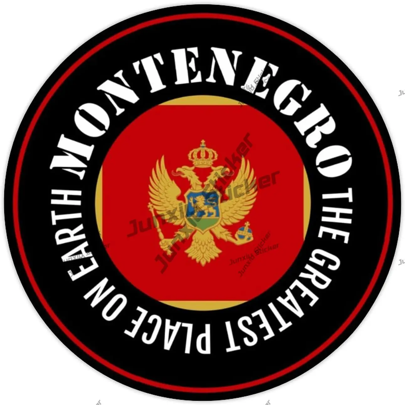 Montenegro Vinyl Decal The Greatest Place on Earth Sticker Montenegro Round Flag Durable Decal for Car Water Bottles Bumper SUV