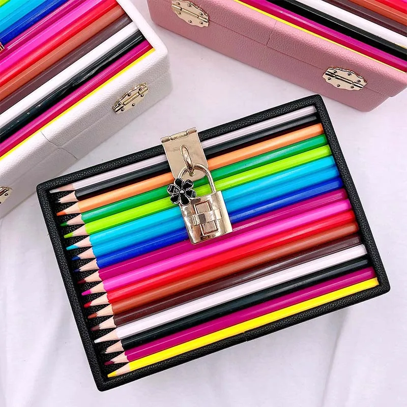 

Color Pencil Box Crossbody Bag For Women 2023 New Trend Novelty Stylish Chic Point Designer Shoulder Bag Cute Party Clutch Purse