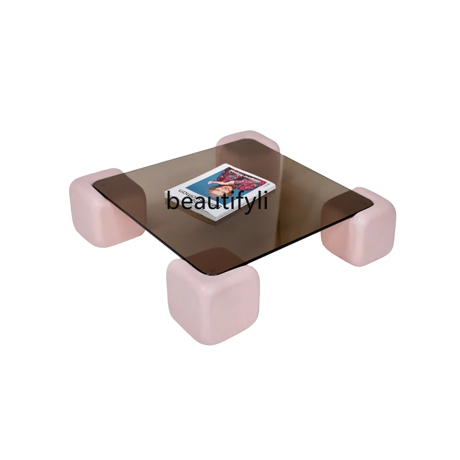 

Customized Nordic Minimalism Jelly Coffee Table Stained Glass Coffee Table Homestay Hotel Affordable Luxury Style Design