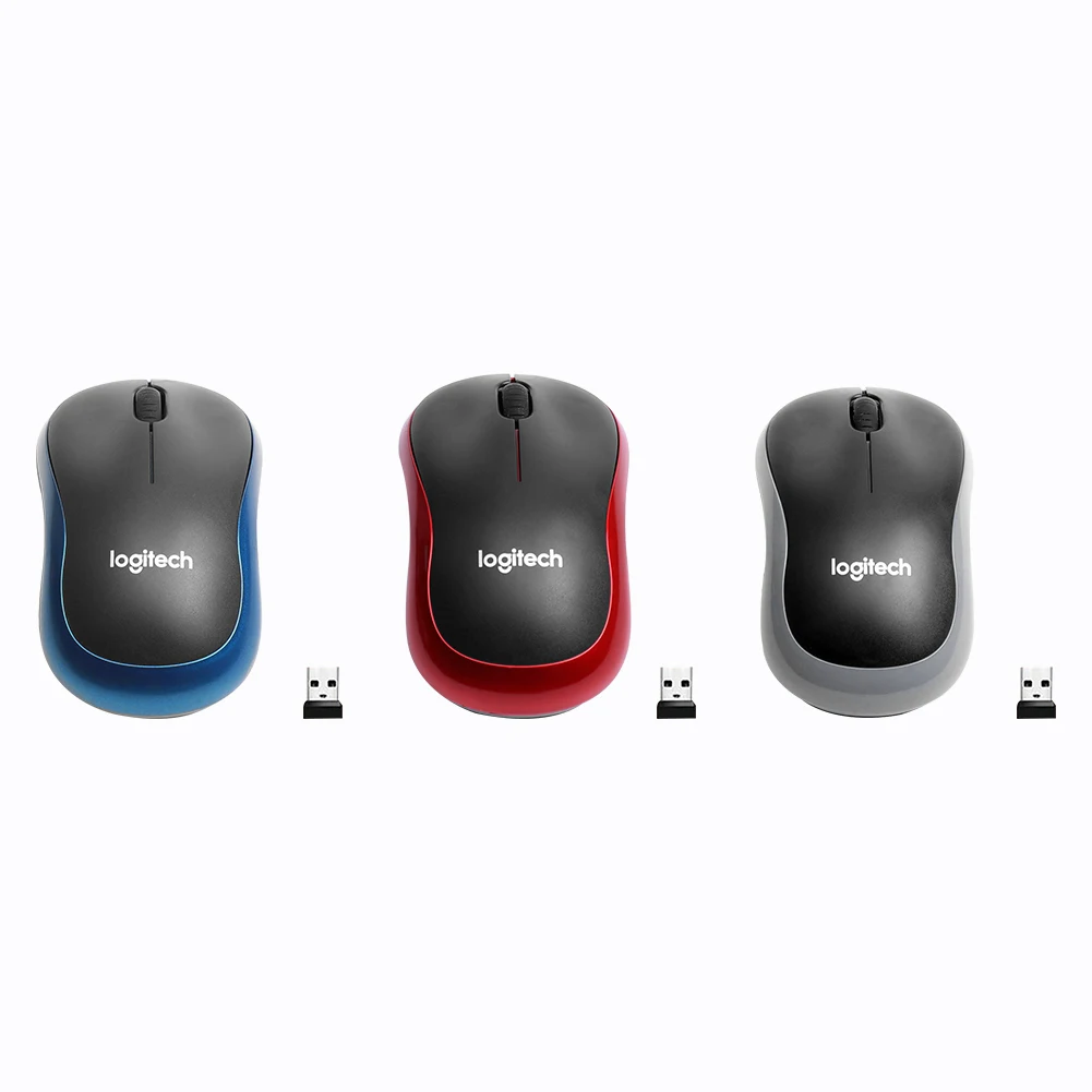 Logitech Wireless Mouse M185 - Red - Micro Center