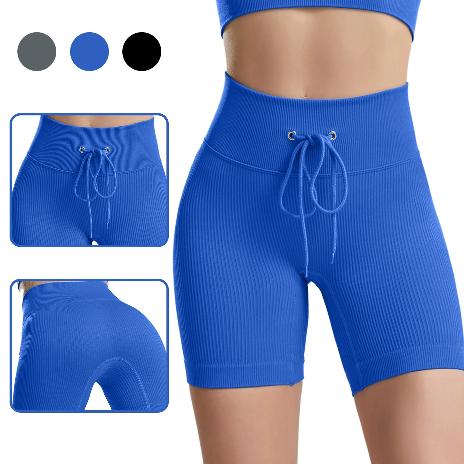Seamless Fitness Lace up Shorts Women Biker Shorts Women Booty Shorts