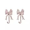 Pink Bow Wall Mounted Hook Towel Hooks For Bathroom Clothes Coat Hanger Bedroom Back Door Hooks Diy 4