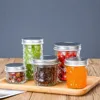 120ml-650ml Transparent Glass Sealed Bottle Mason Jar Diamond Pattern Jam Juice Bottle Labelable Seal Bottle Kitchen Tool 5