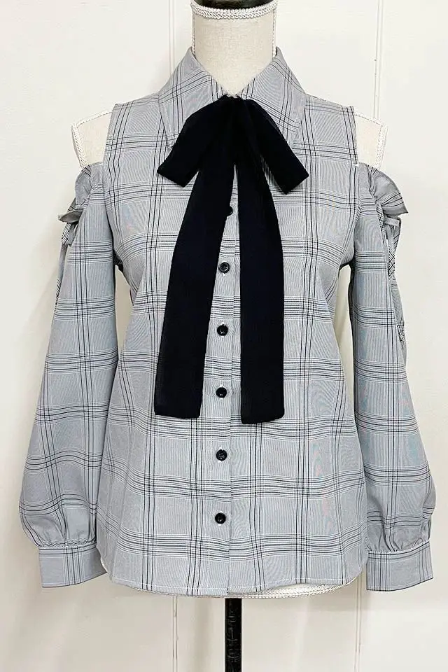 Japanese Style Long Sleeve Top Mine Mass-Produced All-Match Sweet Casual Blouse Female Shoulder Bow Long Sleeve Shirt for Women