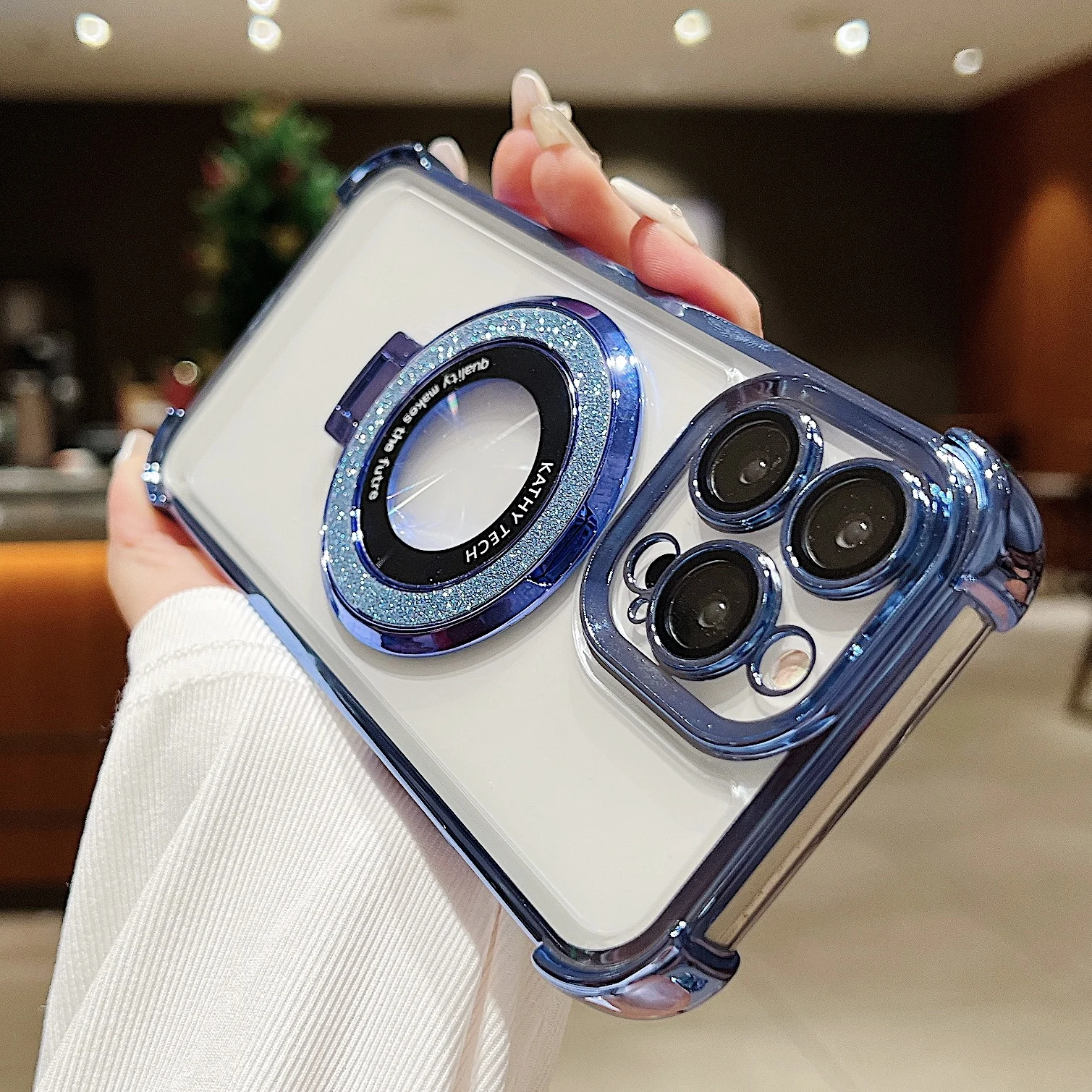 Läpinäkyvä TPU-pehmeä puhelinkotelo iPhone 15 14 Plus 13 12 11 Pro Maxille, magneettinen rengasjalka, iskunkestävä kameralinssi_voghion.com