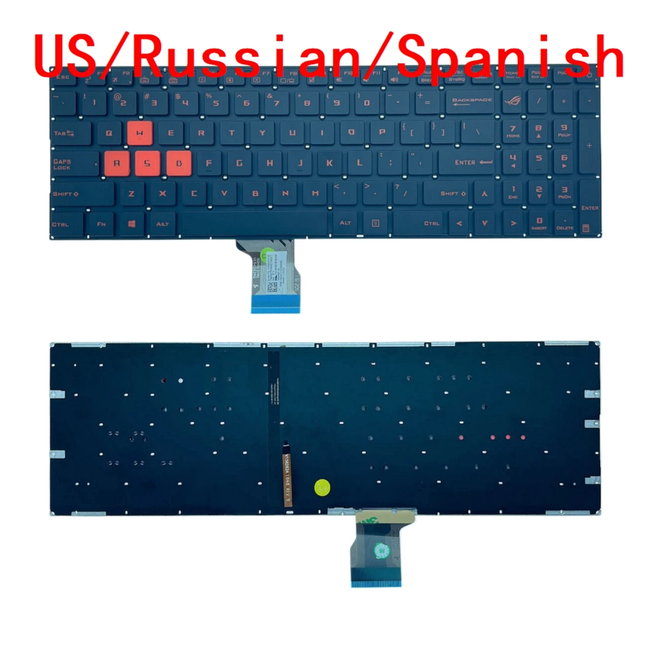 Teclado Retroiluminado para Asus Rog Strix Eua Russo Espanhol Laptop Gl702 vw Gl702vm Gl702vs Gl502 Gl502vs Novo
