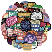10/30/50PCS Inspirational Text Positive Stickers DIY Diary Phone Laptop Luggage Skateboard Graffiti Decals Fun for Kid Toys Gift 1