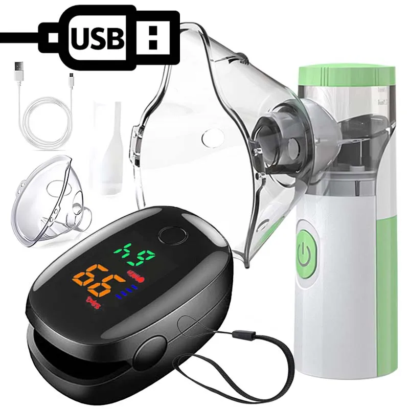 Portable Mesh Nebulizer Humidifier Medical Silent Handheld Asthma Inhaler Atomizer Children Health Care Oximeter Mini